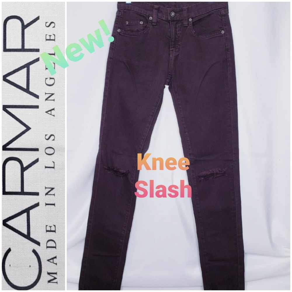 LF Carmar NWT! brown "slash" stretch jeans *Size 25🤍